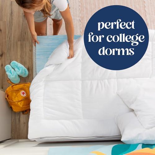 ViscoSoft ViscoSoft 4 Inch Pillow Top Memory Foam Mattress Topper Twin XL - Cooling CertiPur-US Certified - Extra Long Hybrid Lux Dual Layer Mattress Pad - Perfect for College Dorms