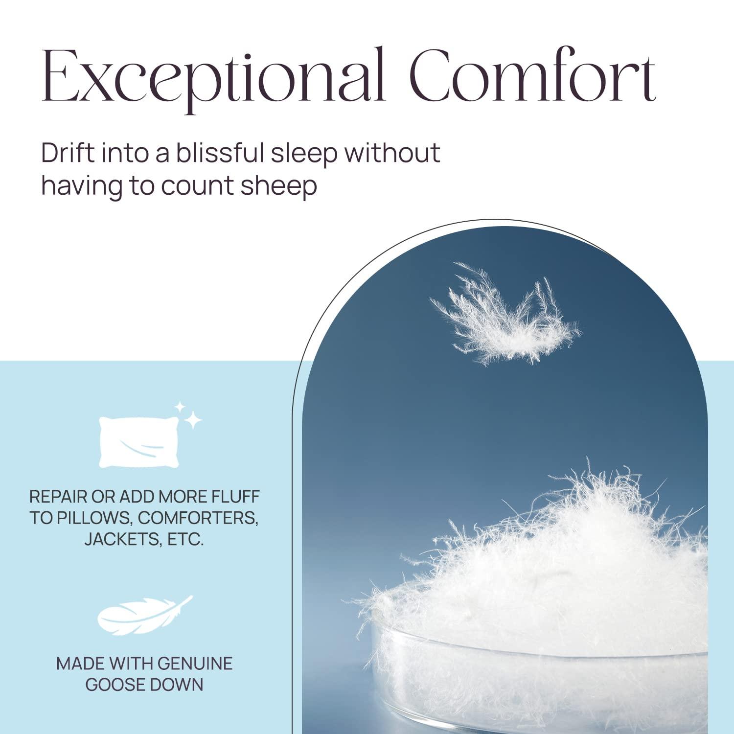 East Coast Bedding East Coast Bedding Bulk 80/20 Goose Down Feather Blend - White - Soft & Plush Fill for Premium Pillows, Comforters, Sofa Cushions, Upholstery - RDS Certified - Available in 5, 10, 20 lbs