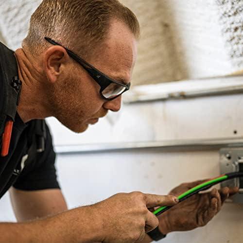 EDGE Edge SK-XL111VS Kazbek XL Wrap-Around Safety Glasses, Anti-Scratch, Non-Slip, UV 400, Military Grade, ANSI/ISEA & MCEPS Compliant, XL Wide Fit, Black Frame/Clear Lens