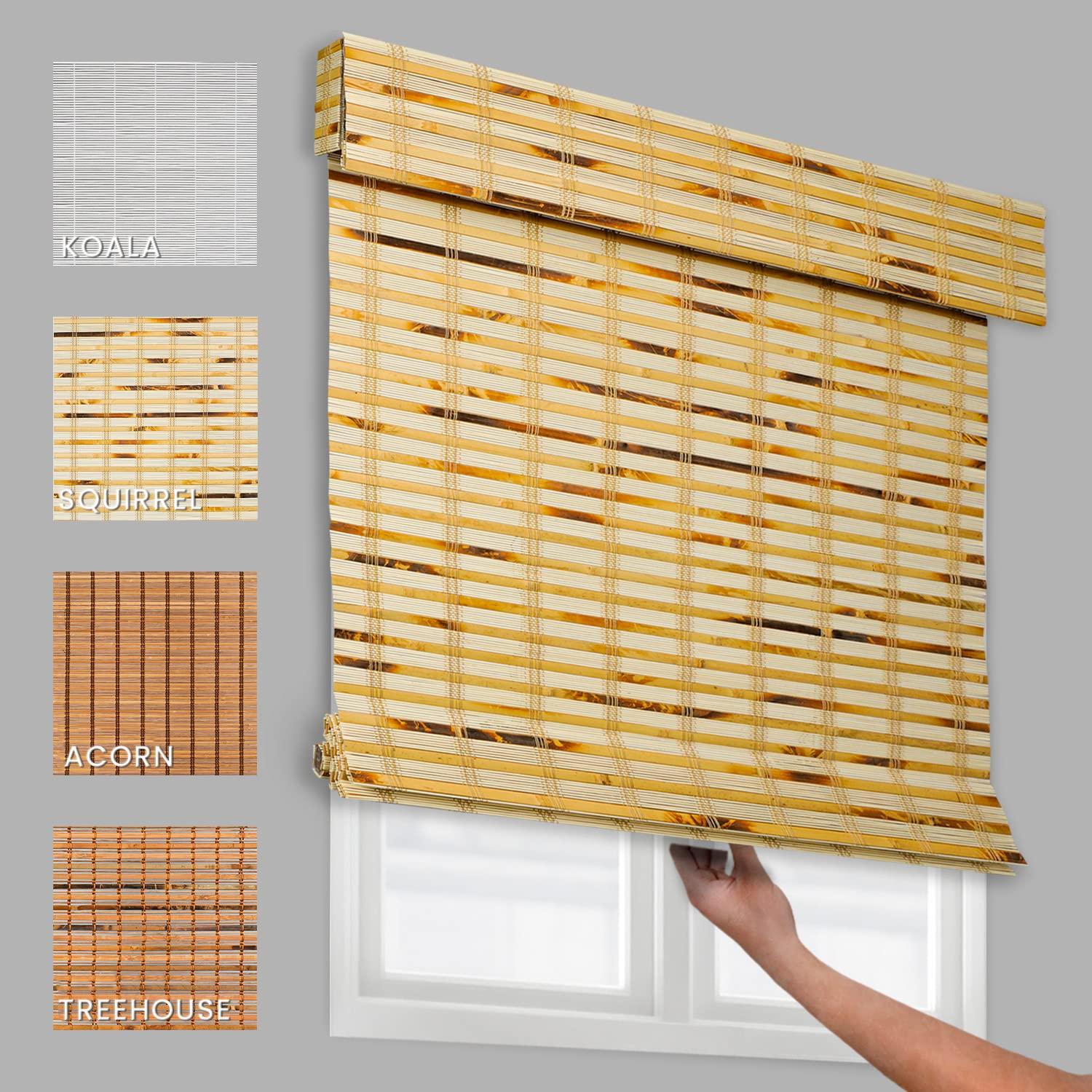 CHICOLOGY CHICOLOGY Handcrafted Custom Bamboo Blinds, Bamboo Shades, Roman Shades for Windows, Roman Window Shades for Home, Bamboo Shades for Patio, Custom Blinds & Shades, Squirrel (Bamboo), 69.125"W X 64"H