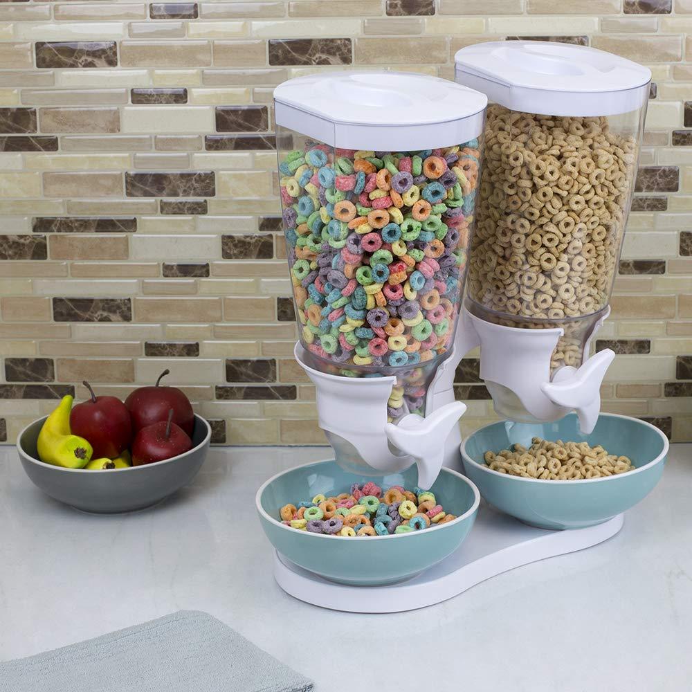 Home Basics Home Basics Double Cereal Dispenser, White