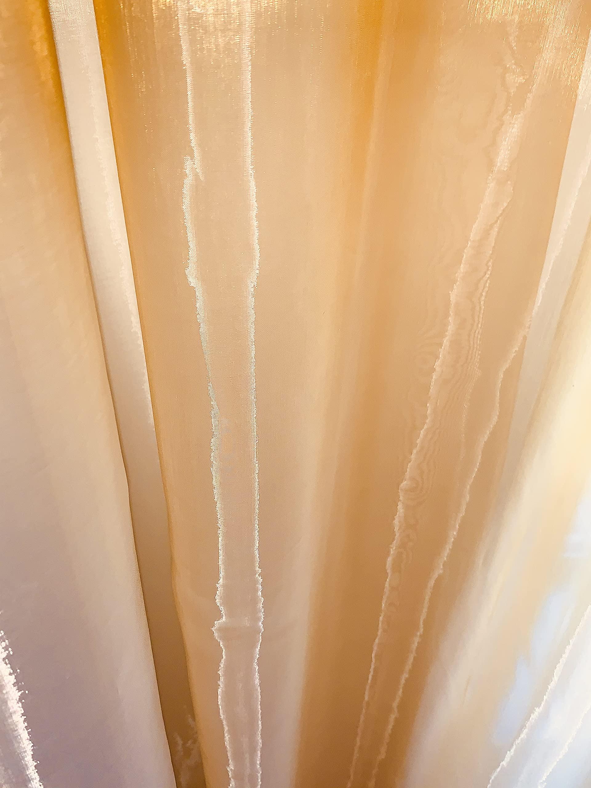 Ikiriska Ikiriska Sheer Polyester Extra Long Curtains 8-24 ft Grommet top (Gold Organza, 100Wx180L)