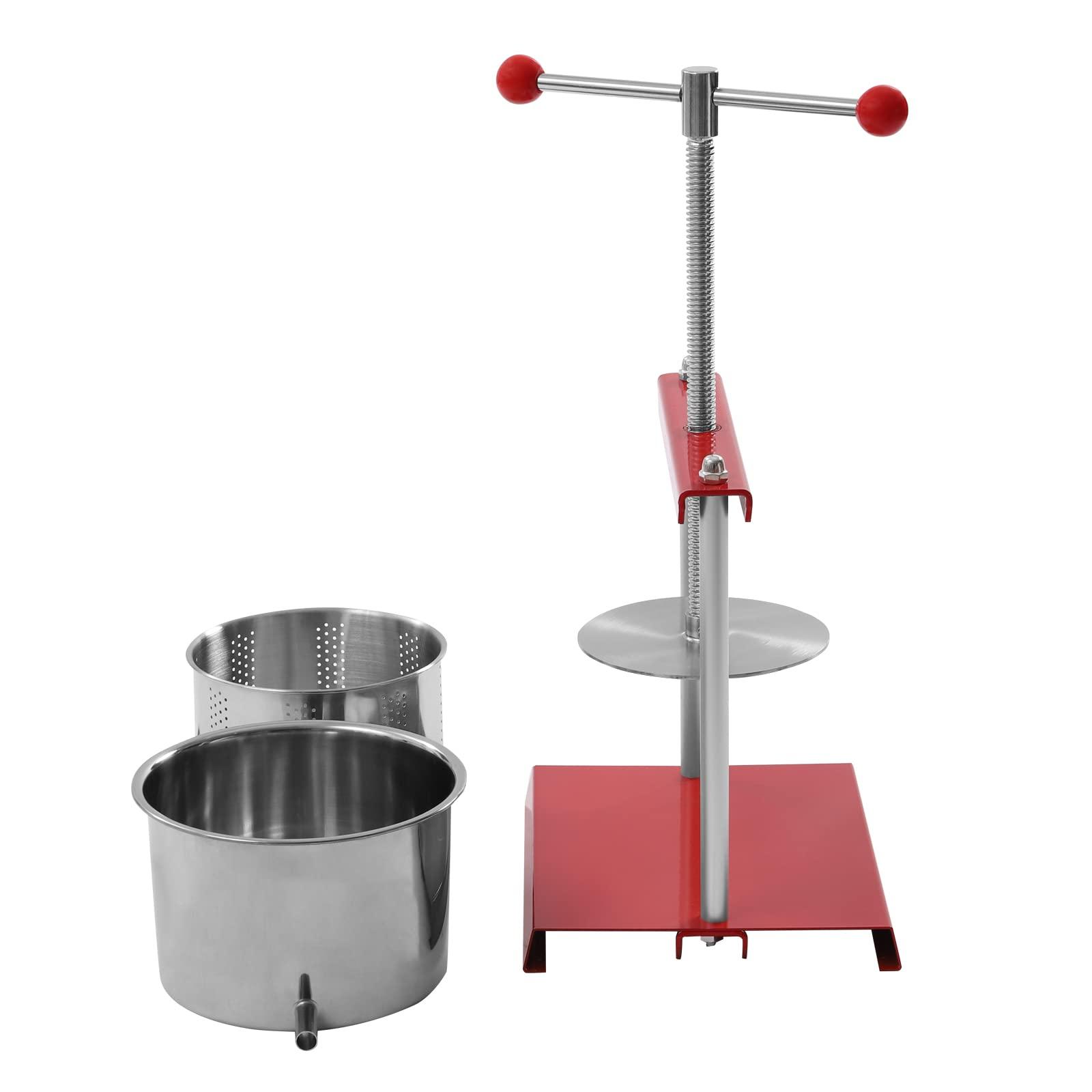 Eapmic 6L Fruit Press- New Version Larger 304 Stainless Steel Pressing Plate Fruit Crusher for Cider, Wine, Grape, Apple Press, For Apple Cider, Wine and Juice Making (6L)