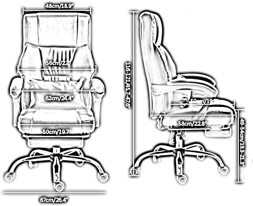 REMYS Office Chair Desk Chair Computer Chair Computer Chair Leather Desk Gaming Chair with Footrest Ergonomic Swivel Computer Desk Chair Height Adjustable Executive Office Chair Linkage Handrail with Movab