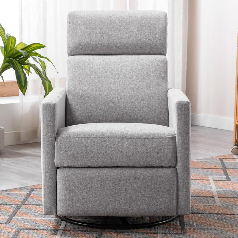 ATGHYURT Modern Accent Chair Fabric Recliner Chair Mid-Century Recliner Adjustable Single Recliner Sofa Lazy Sofa Chair Ergonomic Design Manual Wing Chair Recliner for Living Room and Office