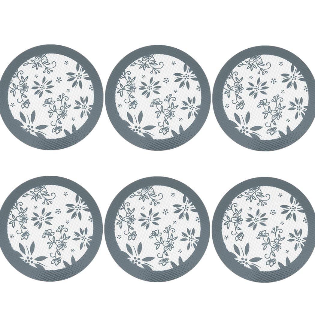 Generic 6 Pcs Silicone Pastry Mat, Counter Mats Baking Mats Dough Roll Mats Oven Liners Fondant/Pie Mats for Bread Making Tools And Supplies, Dough Rolling mat, Pie Crust, Fondant Mat (White+Grey)