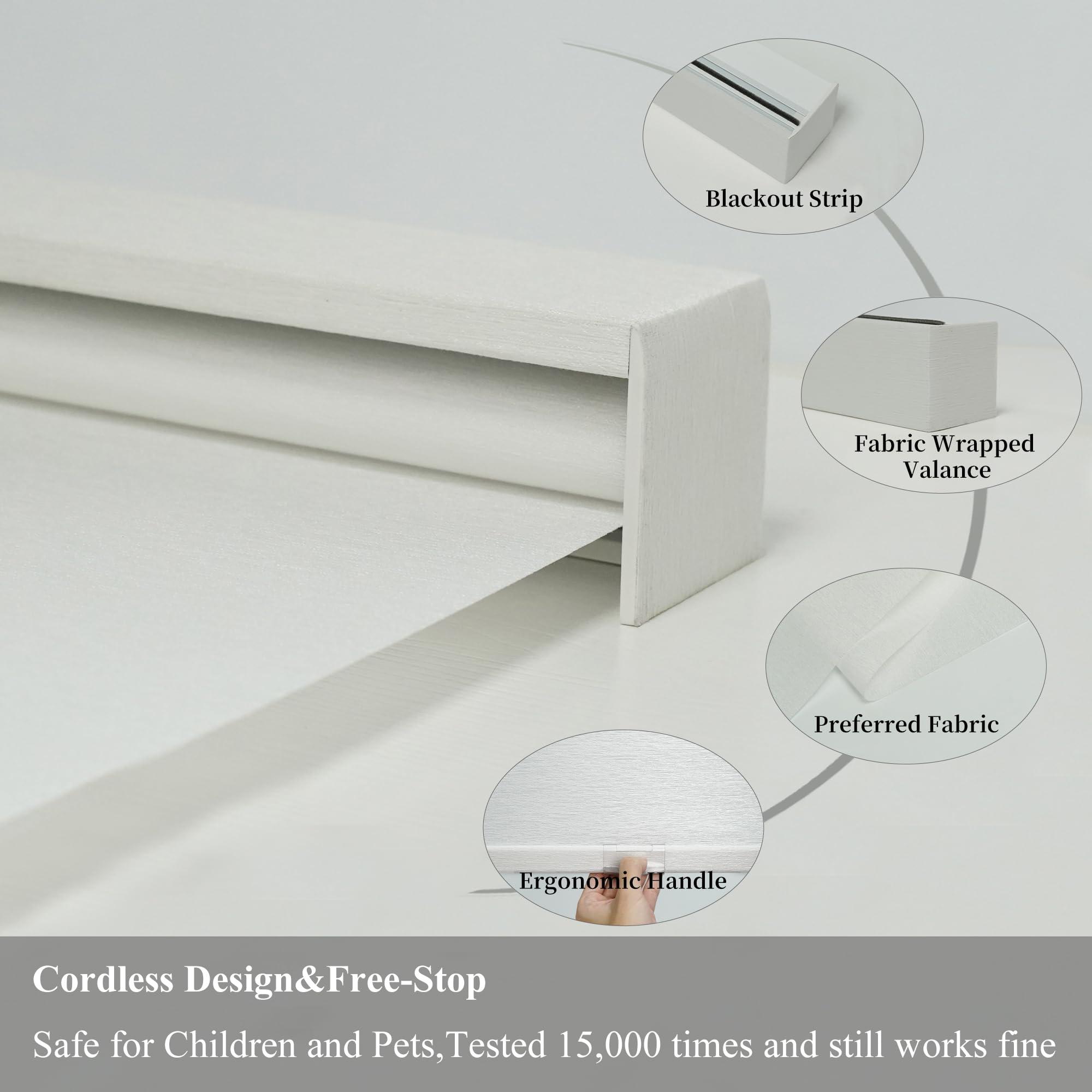 Blindify Blindify Light Filtering Roller Shades for Windows, Cordless Roller Blinds for Windows, Window Shades for Home, Office, Bedroom, Door, White, 67" W x 56" H