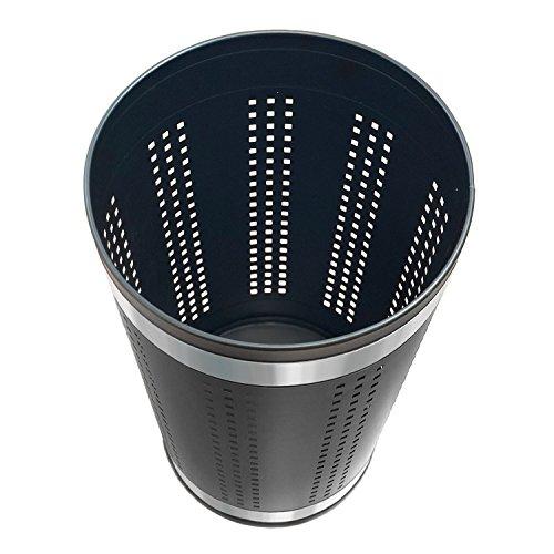 Krugg Matte Black & Polished Stainless Steel Laundry Bin & Hamper | Ventilated Stainless Steel Clothes Basket With Polished Lid | Life Time Warranty