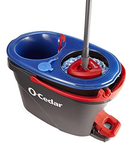 O-Cedar O-Cedar EasyWring RinseClean Microfiber Spin Mop & Bucket Floor Cleaning System with 3 Extra Refills, Plastic, Grey