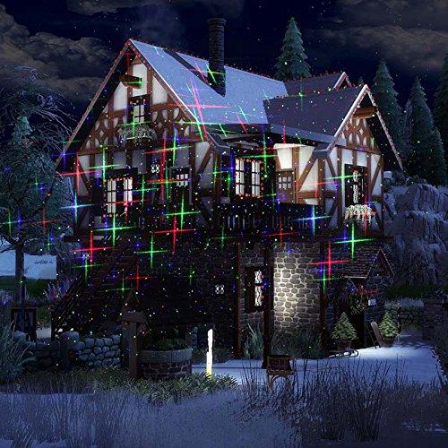 LedMAll LedMall Motion 8 Patterns in 1 Red, Green, and Blue Outdoor Christmas Laser Lights Projector with remote control and Security Lock