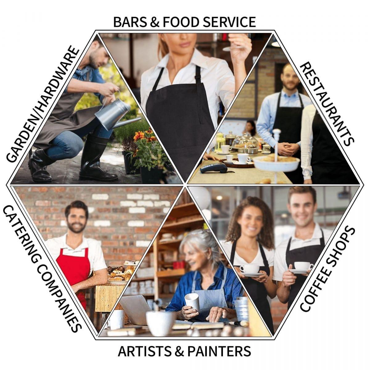 YURIOPF YURIOPF Custom Personalized Kitchen Aprons for Women with Adjustable Tie, Add Your Photo Text Logo, Waterproof Apron Kitchen Cooking Aprons, SandyBrown