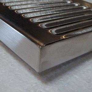 ACU Precision Sheet Metal ACU Precision Sheet Metal 0100-24 Surface Mount Drip Tray, No Drain, Stainless Steel, 4 Brushed Finish, 5" x 24" x 3/4", Silver