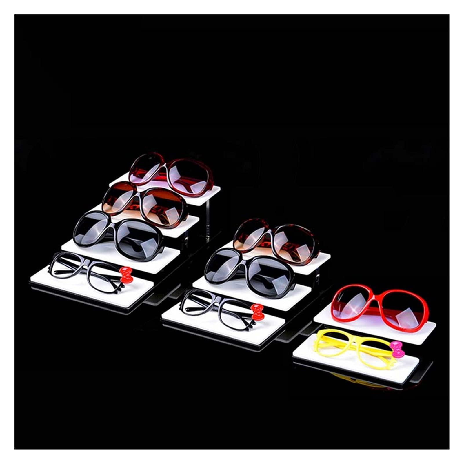 RHSH Eyeglass Display Stand Multilayer Acrylic Sunglasses Display Rack Shelf Eyeglasses Showing Stand Jewelry Desktop Glasses Stand Display Rack Organizer Home Decorative (Color : 4layers)