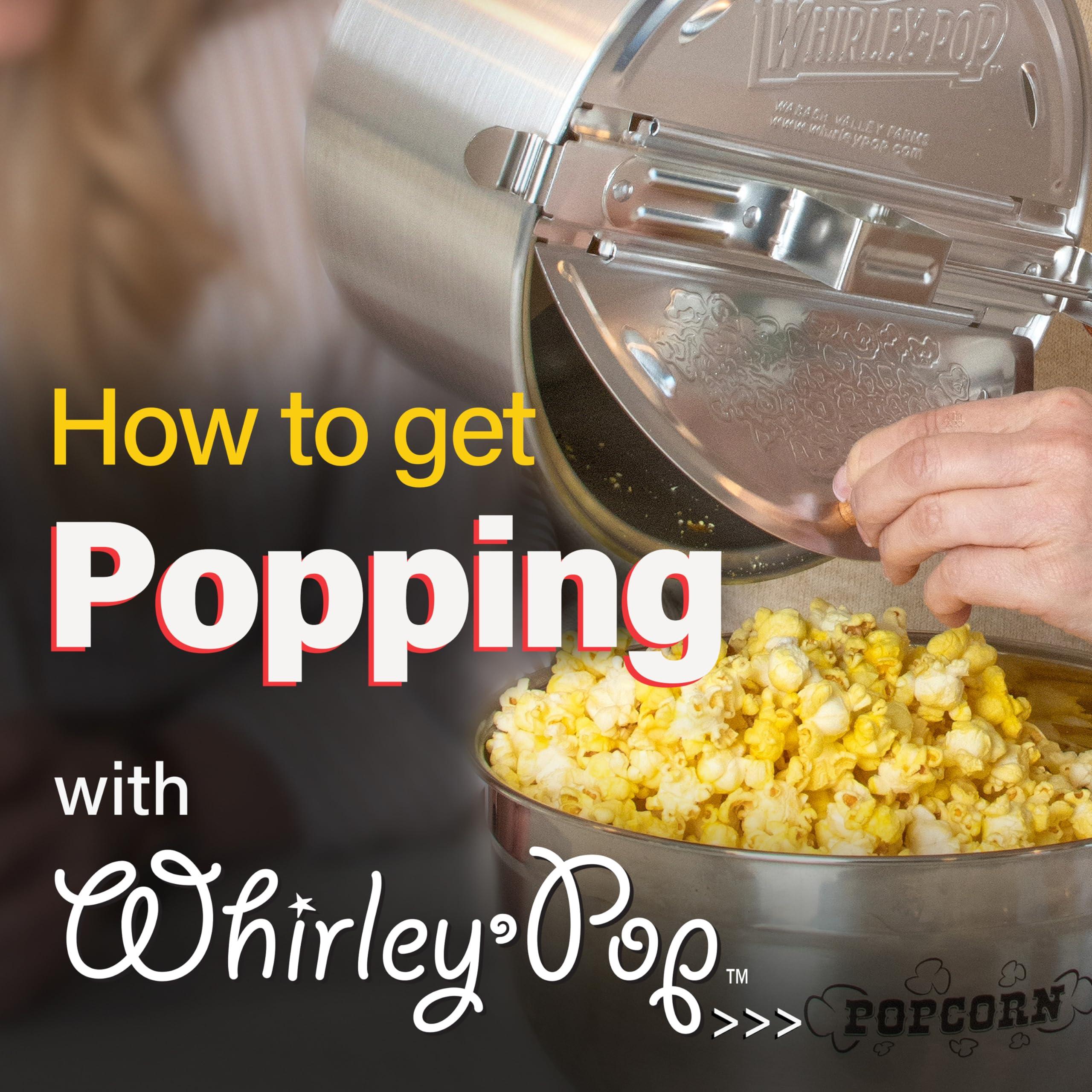 Wabash Valley Farms Original Whirley-Pop Popper Kit - Nylon Gears - Silver - 1 Real Theater All Inclusive Popping Kit