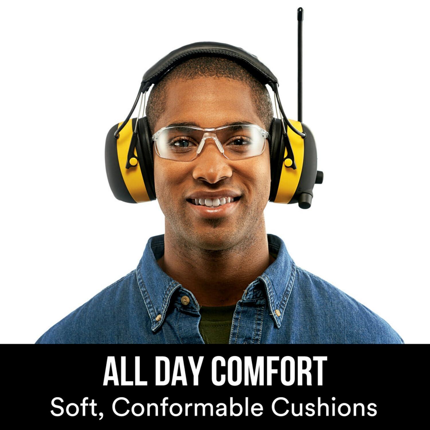 3M Safety 3M - 90541-80025T WorkTunes AM/FM Hearing Protector with Audio Assist Technology, 24 dB NRR, Ear protection for Mowing, Snowblowing, Construction, Work Shops