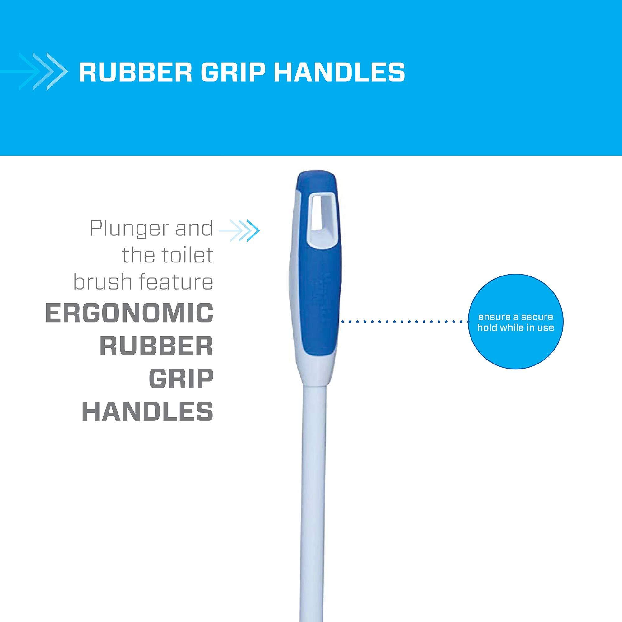 Mr. Clean Mr. Clean Turbo Plunger and Bowl Brush Caddy Set, Toilet Brush Plunger Combo 5-1/2 In.