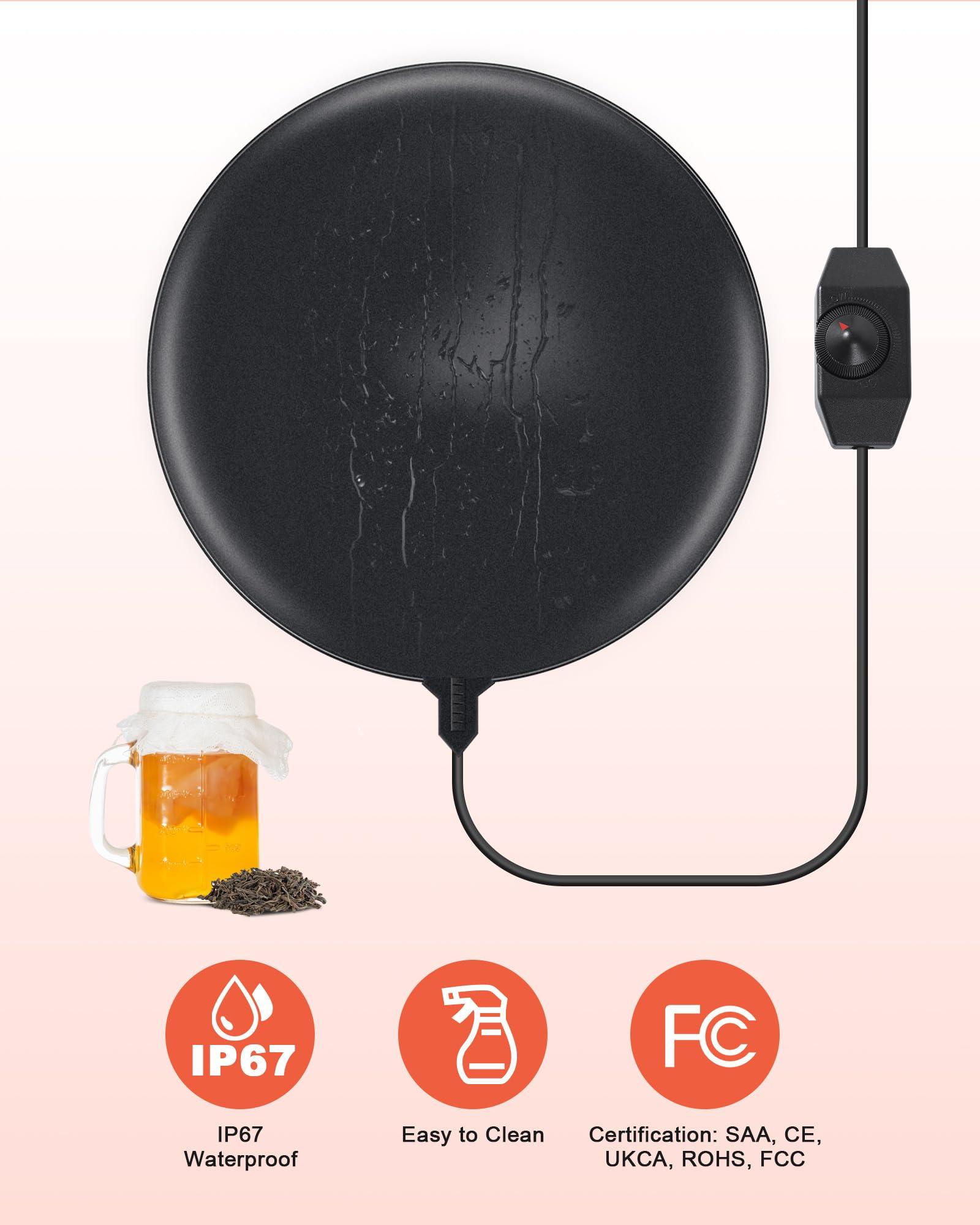 Roicaholy Fermentation Heating Pad, Brewing Warming Mat Homebrew Heater for Homebrew Bread Proofing Sourdough Starter w/Temp Control