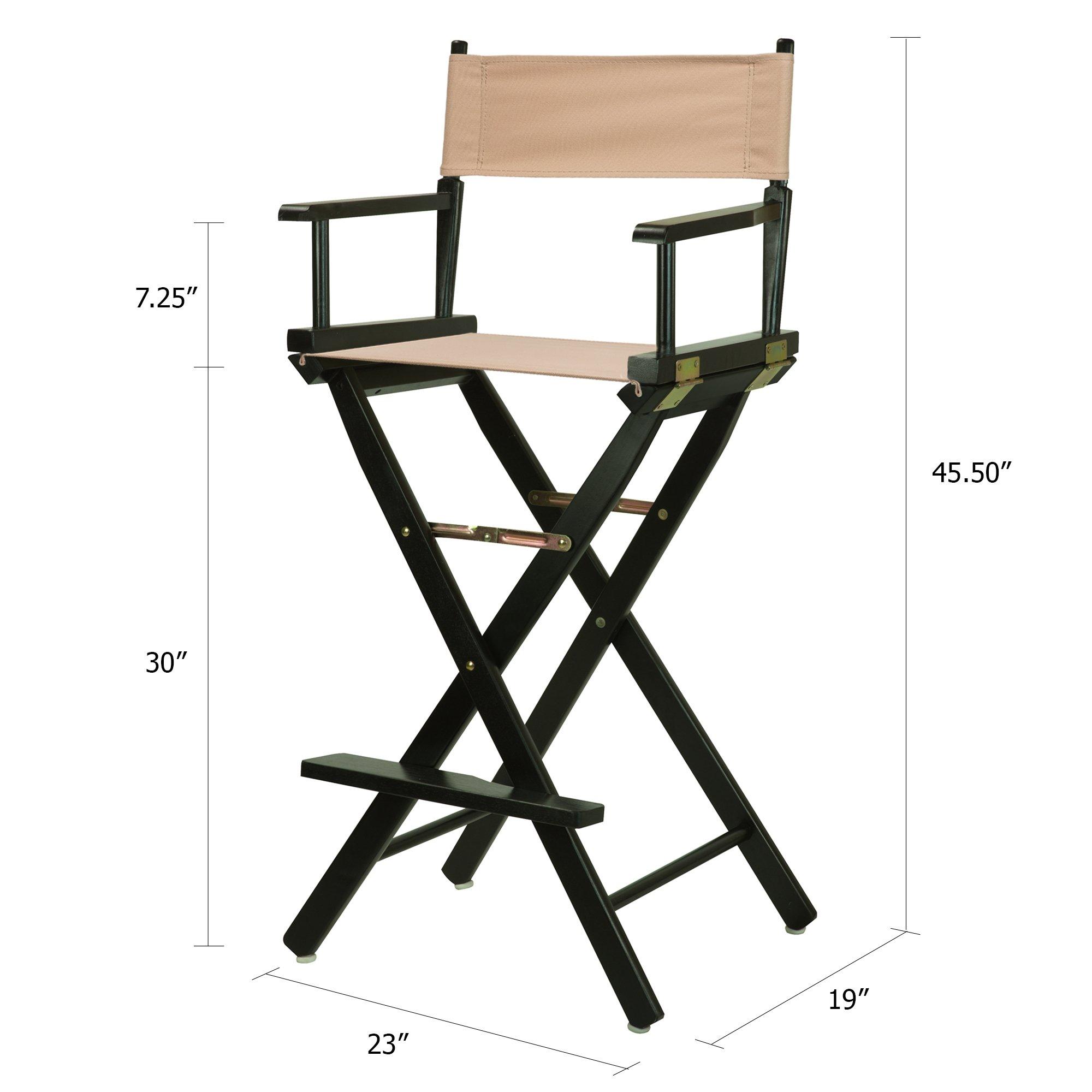 Casual Home Casual Home 30" Director's Chair Black Frame-with Tan Canvas, Bar Height