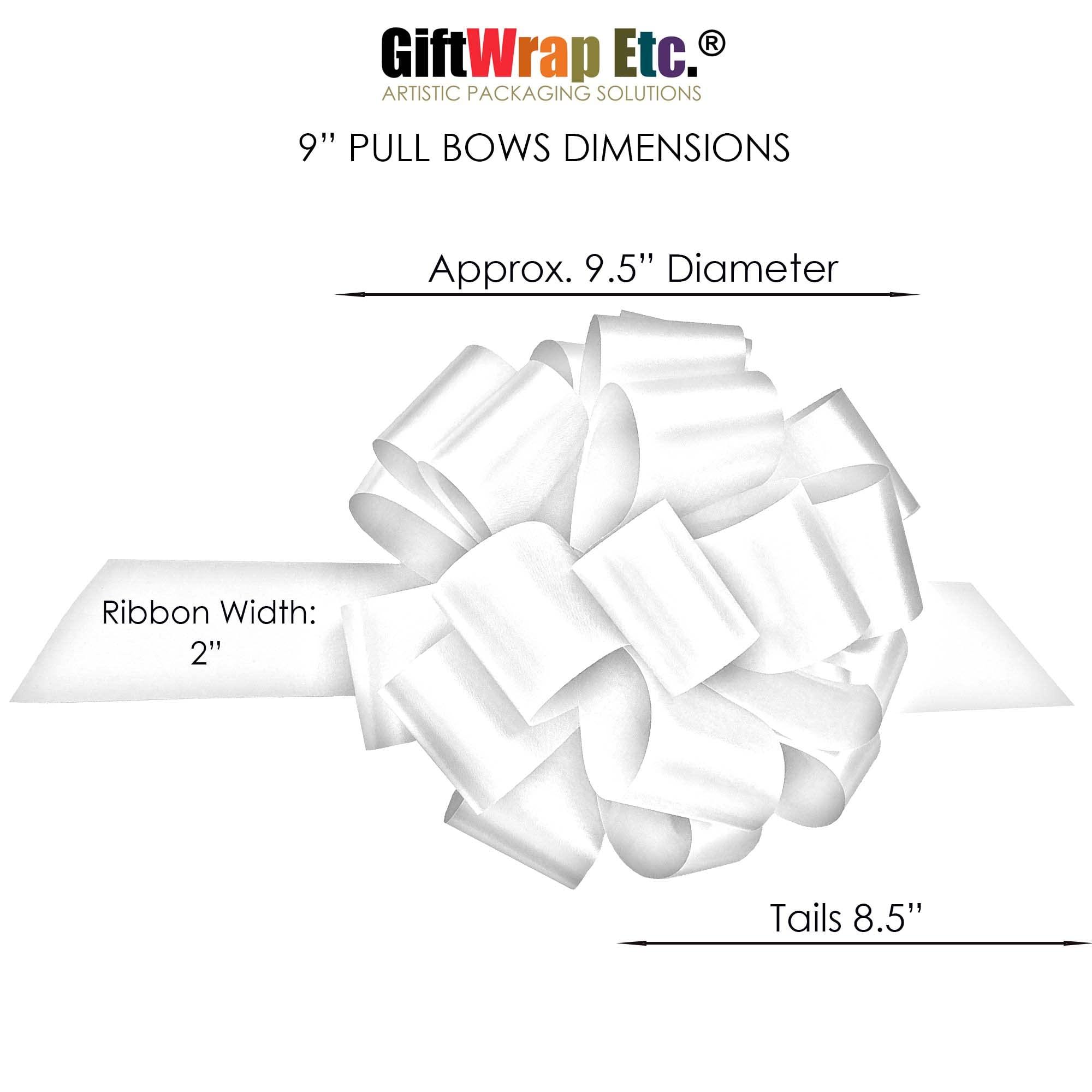GiftWrap Etc. Large Purple Ribbon Pull Bows - 9\" Wide, Set of 6, Valentine\'s Day, Mardi Gras, Easter, Spring, Big Bows for Gifts, Gift Basket, Cancer Awareness, Birthday, Fundraiser, Christmas
