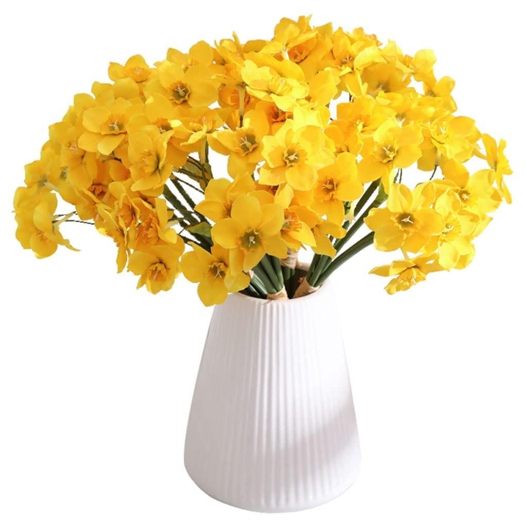 BNNP BNNP Artificial Flowers Artificial Flowers Daffodil Simulation Flower Plastic Artificial Flower Silk Flower Home Living Room Dining Table Decoration (Color : A)