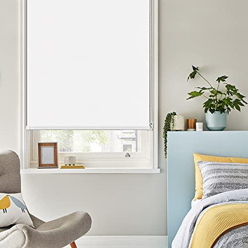hechang 100% Blackout Roller Shade, Classic Window Blind with Thermal Insulated UV Protection. Roller Blinds for Home, Bedrooms, Living Room, Bathroom, Kitchen, Doors, The Office etc. Easy to Install, Custom