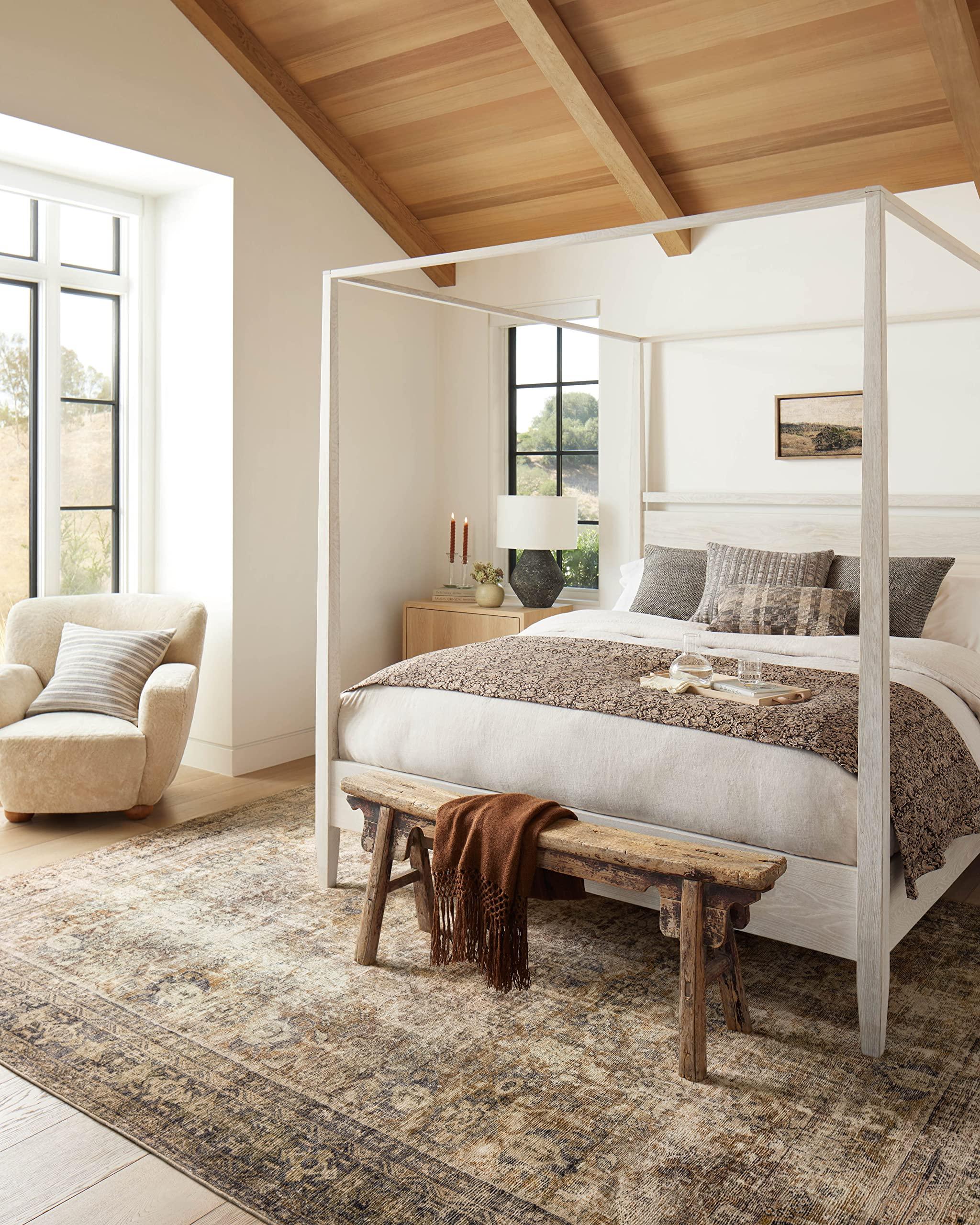 Loloi Loloi Amber Lewis Morgan 5'-0" x 7'-0" Area Rug in Sunset/Ink - Large Area Rug, Neutral Area Rug for Room Dcor, Vintage Rug Inspired, Soft Area Rug for Living Room, Bedroom, Dining Area