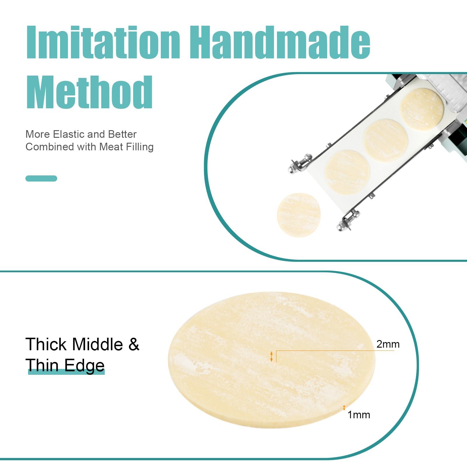 TFCFL Commercial Automatic Dumpling Skin Machine 110v 140w Electric Dumpling Wrapper Maker Machine Production Capacity 40pcs/min with 8cm Round Shaped Mold