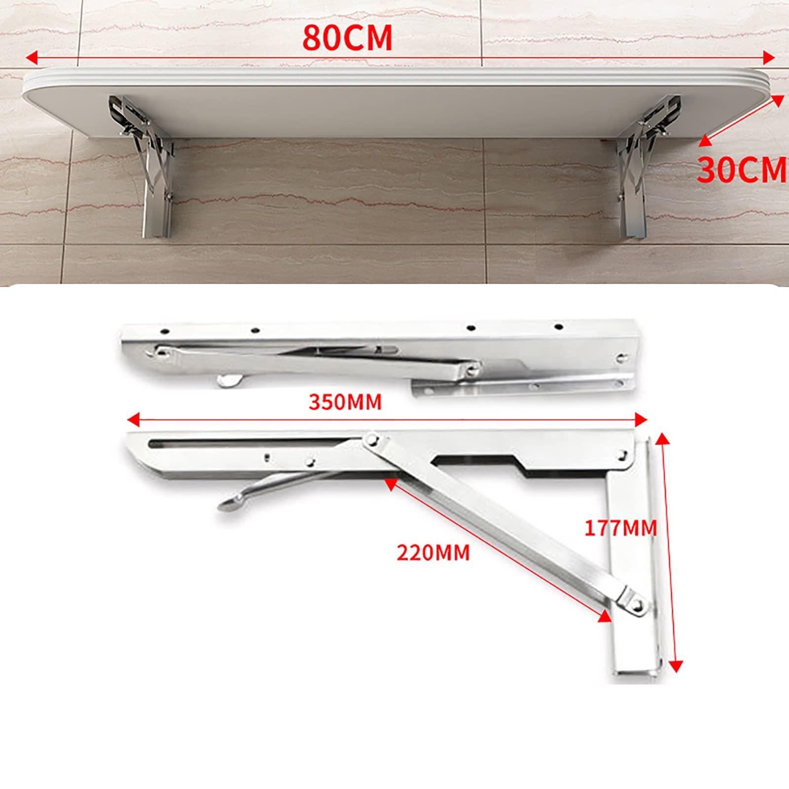 OTHZON OTHZON Breakfast Bar Table, Folding Wall Mounted Tables Fold-Down Wall Table Kitchen Drop Leaf Dining Table Work Table | Small Space Saving Hanging Table, Stainless Steel (Size : 31.4x11.8in)