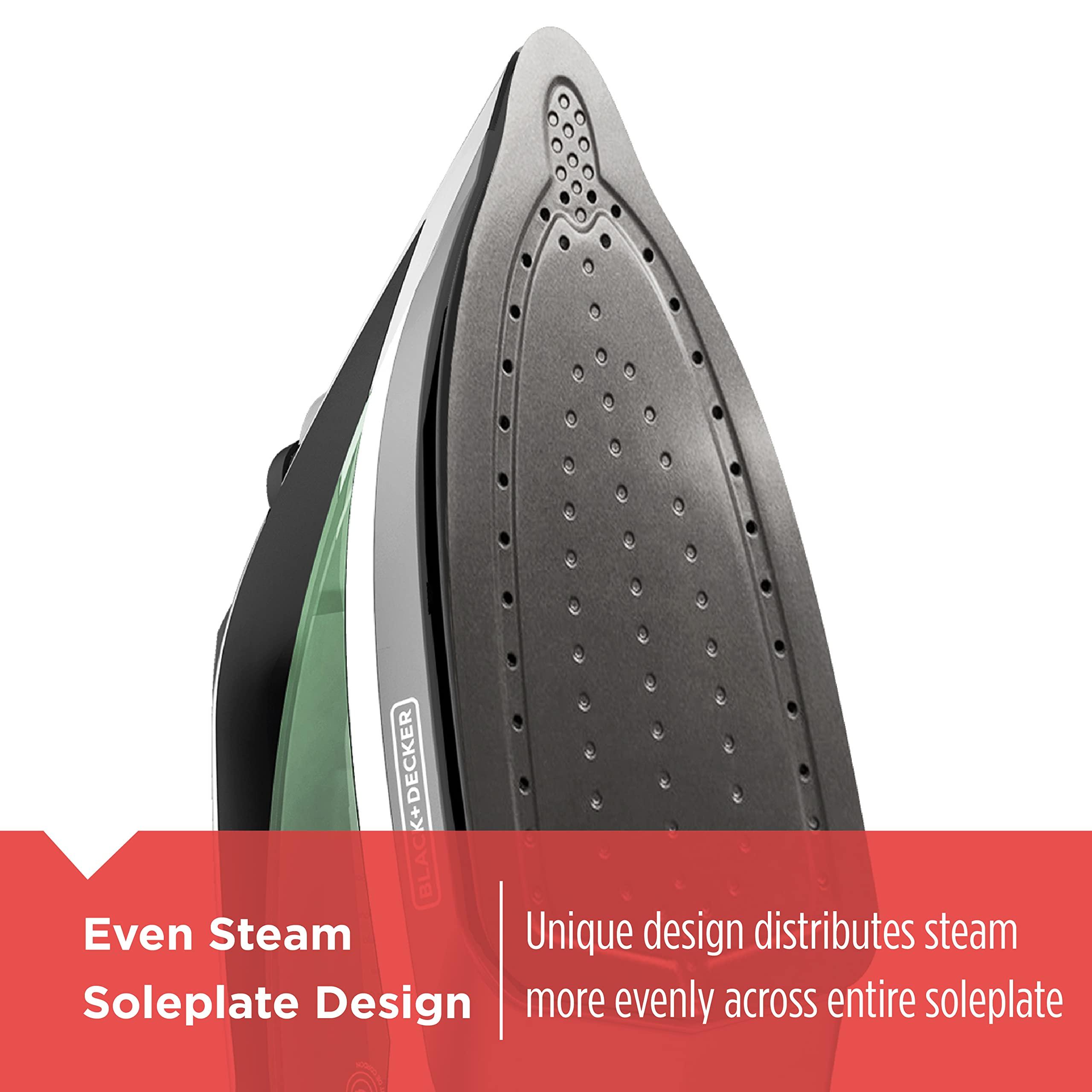 BLACK+DECKER BLACK+DECKER Vitessa Advanced Steam Iron, ICR2020, Even Steam Nonstick Soleplate, Auto Shutoff, Tangle-Free Retractabel Cord, Green