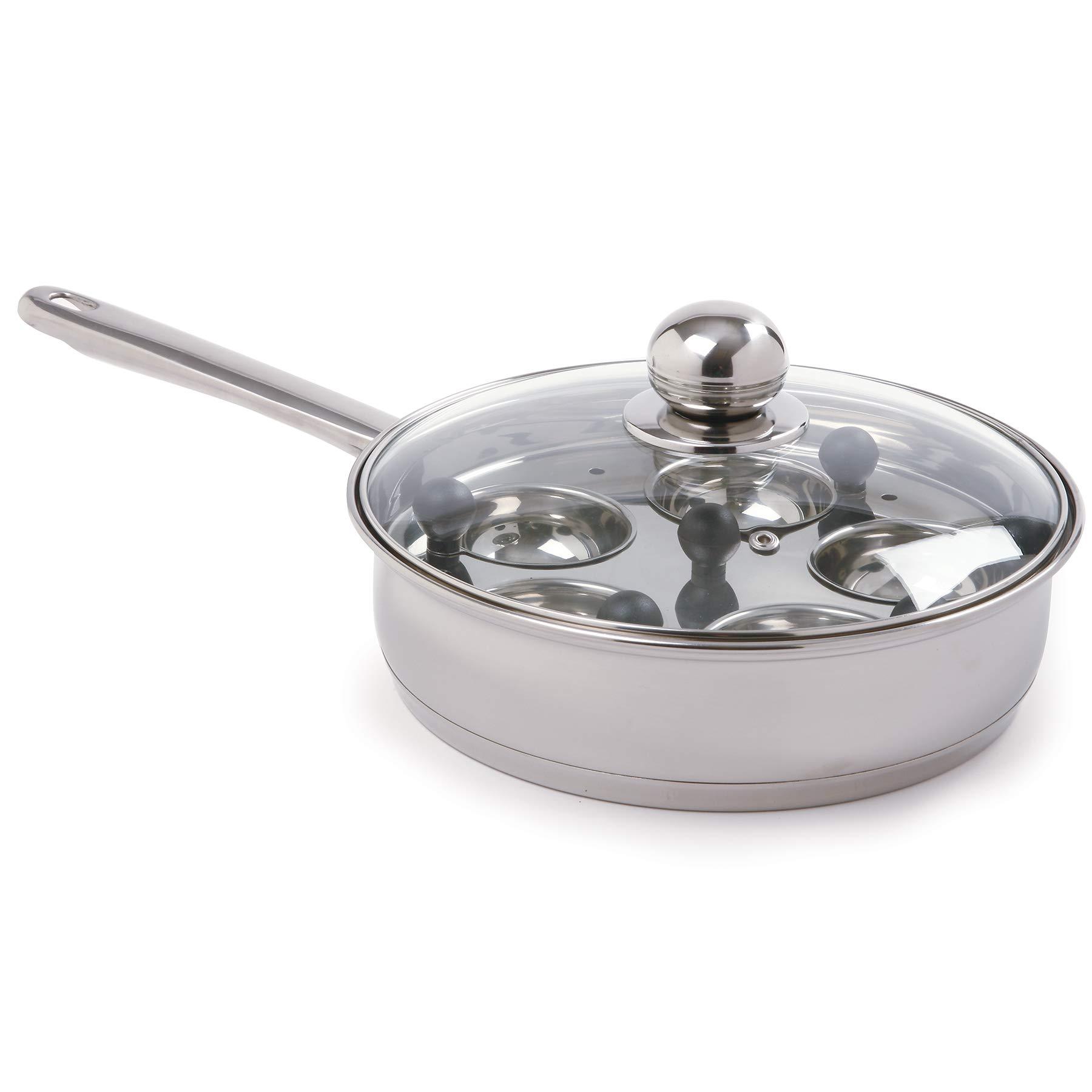Norpro Norpro Stainless Steel Egg Poacher/Skillet Set, 10\", Silver, 1 Liters