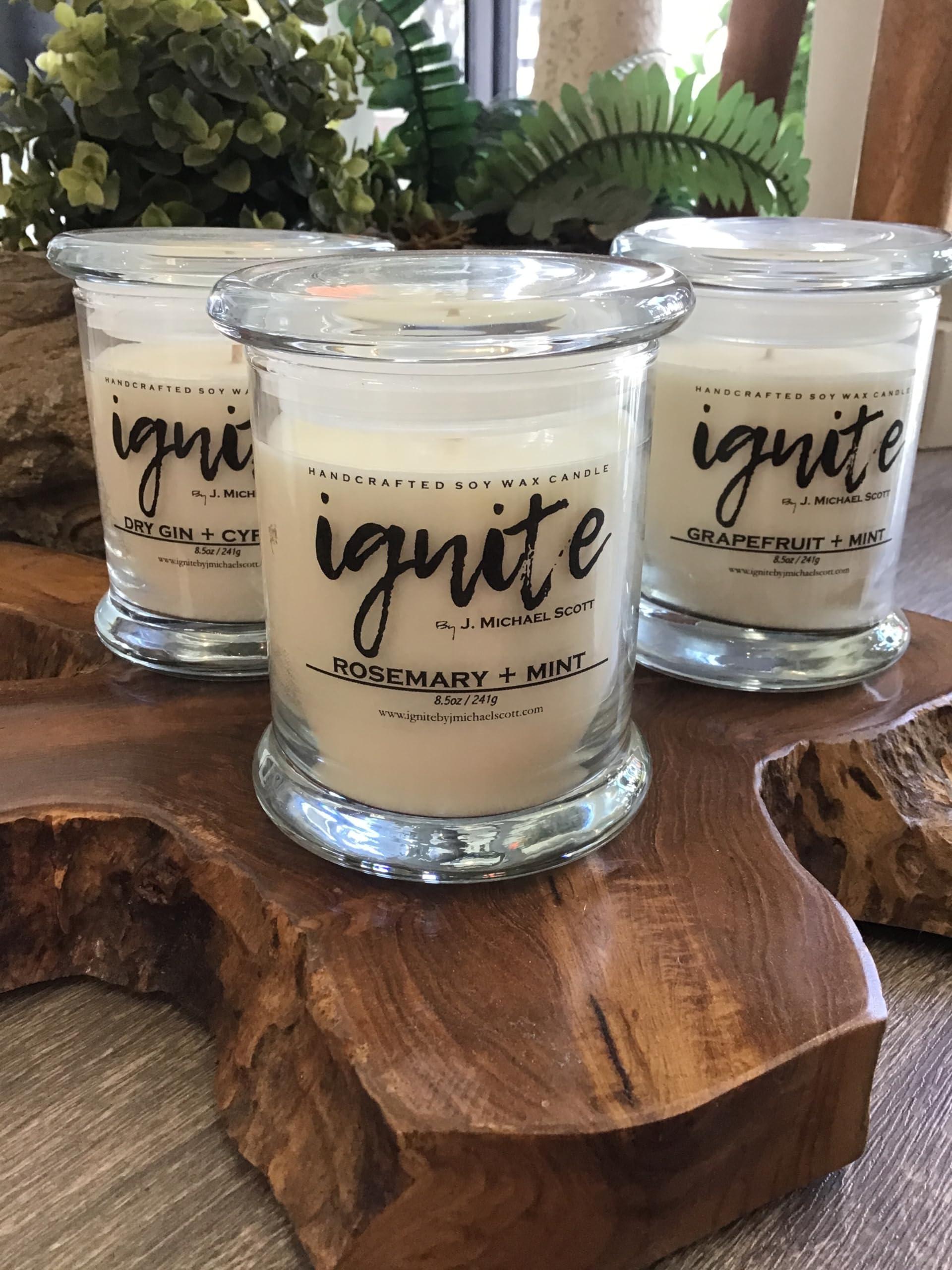 Generic Premium Handmade 100% Soy Wax Candle - ignite by J. Michael Scott 8.5oz Candle - Rosemary Mint