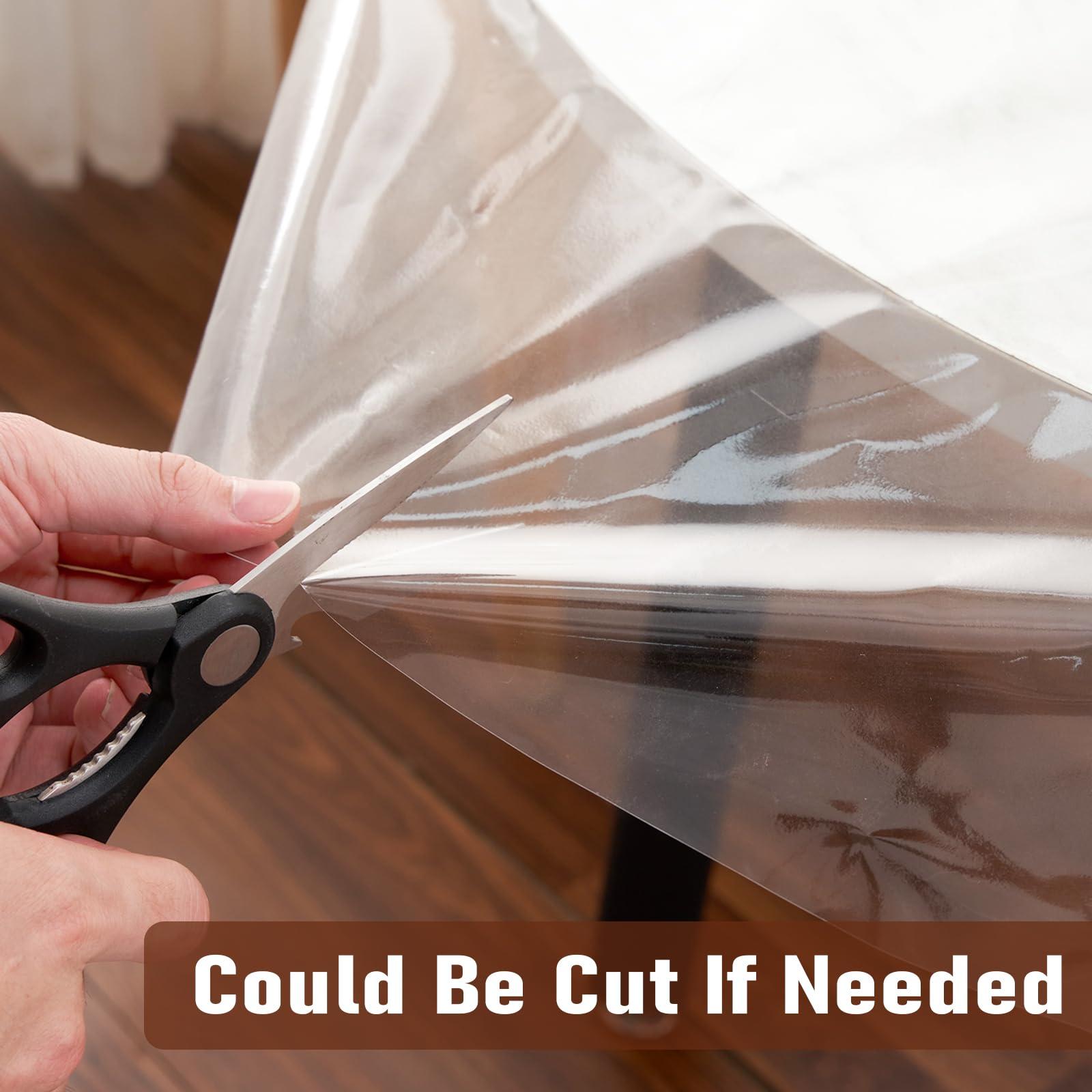 Rawgoodz Rawgoodz Clear Plastic Tablecloth Protector Round 60inch Diameter Waterproof Oilproof Stain Resistant Wipeable Table Cover for Dining Tables