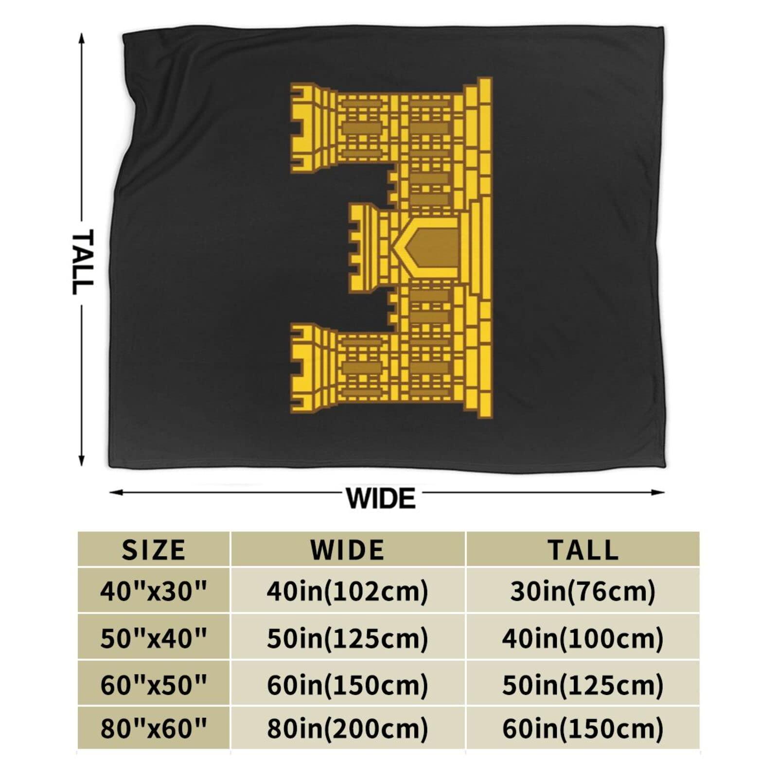 SIYTUAU United States Army Engineer Branch Insignia Throw Blanket for Couch Bed Sofa Soft Comfortable Blanket 50\"x40\" Flannel Blankets & Throws