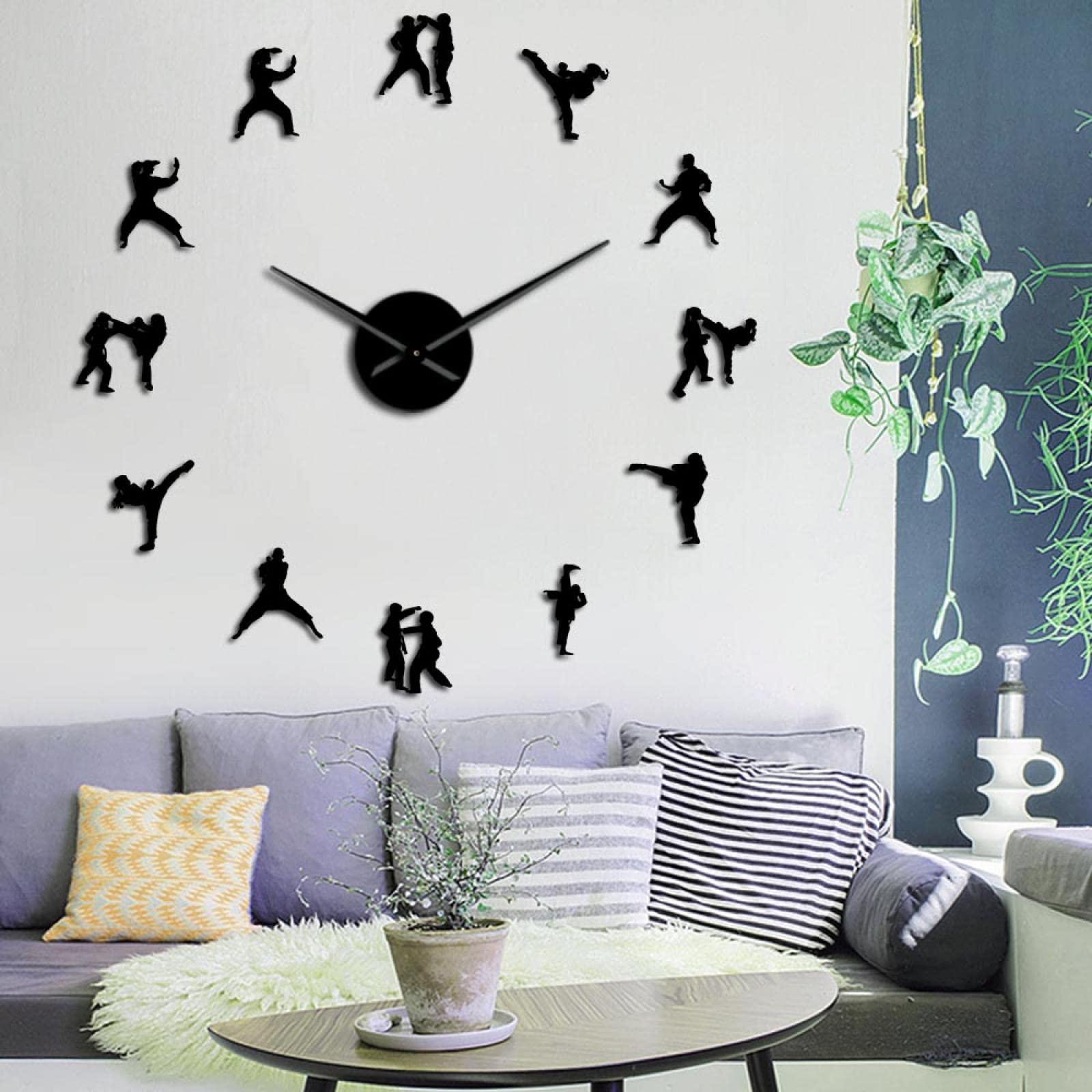 HERWS HERWS Wall Clock Large DIY Wall Clock Athlete Mirror Wall Stickers Wall Watch Clocks Living Room Decoration Horologe
