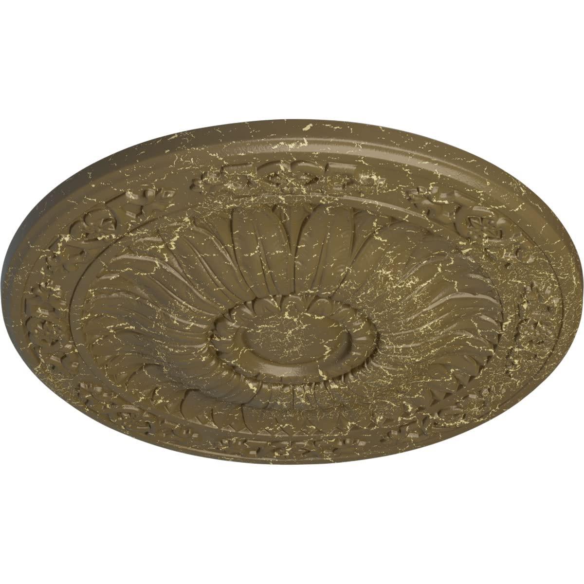 Ekena Millwork Ekena Millwork CM20LUMMC Lunel Ceiling Medallion, 20 1/4\"OD x 1 1/2\"P (Fits Canopies up to 3 3/4\"), Hand-Painted Mississippi Mud Crackle