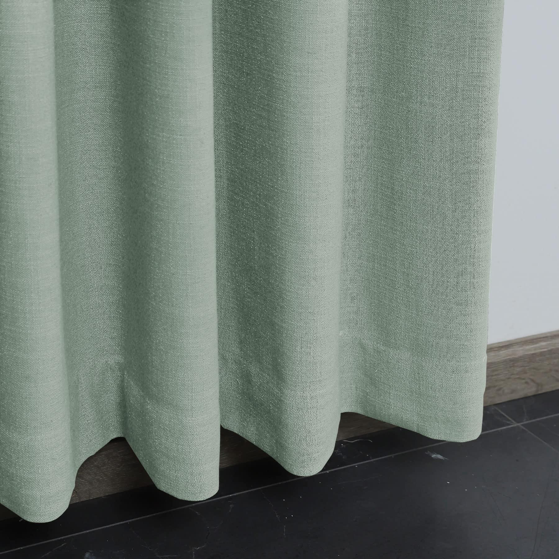 Fcosie Fcosie Pale Blue Extra Long Curtains 108-inch to 288-inch Length Flax Textured Curtains with Anti-Rust Grommets 100" Extra Wide Loft Drapes for Theater Hall Gallery (13ft Long, 1 Panel)