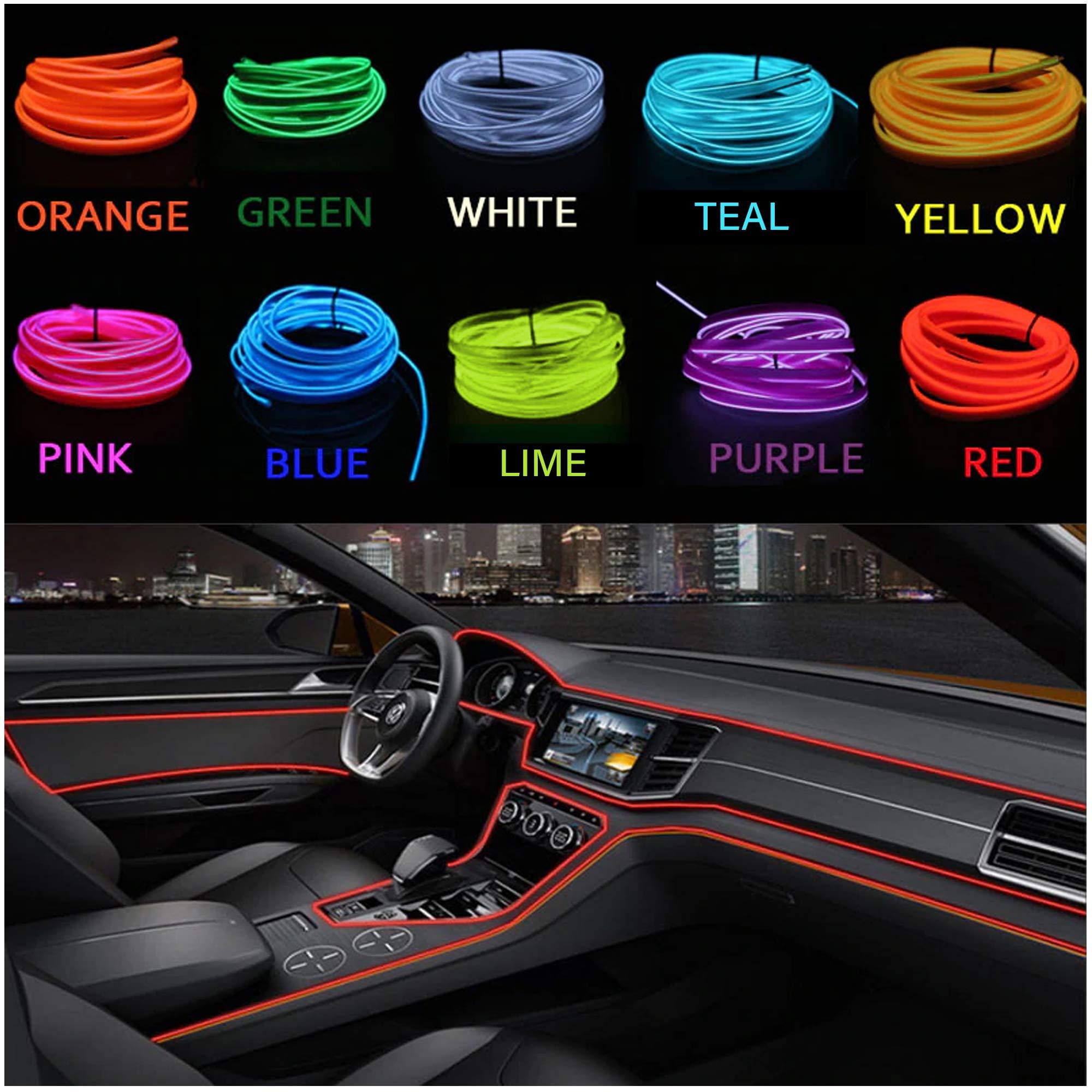 Stark 1-Pack 5m/16.4ft Orange Neon LED Light Glow EL Wire - 1.4 mm Thin - Powered by 6V Portable - 4AAA - Craft Neon Wire String Light for DIY Project Costume Accessories Cosplay