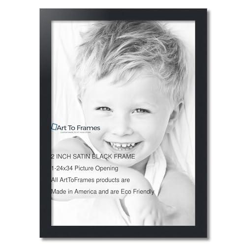 ArtToFrames ArtToFrames 24x34 inch Satin Black Picture Frame, 2WOMFRBW74079-24x34