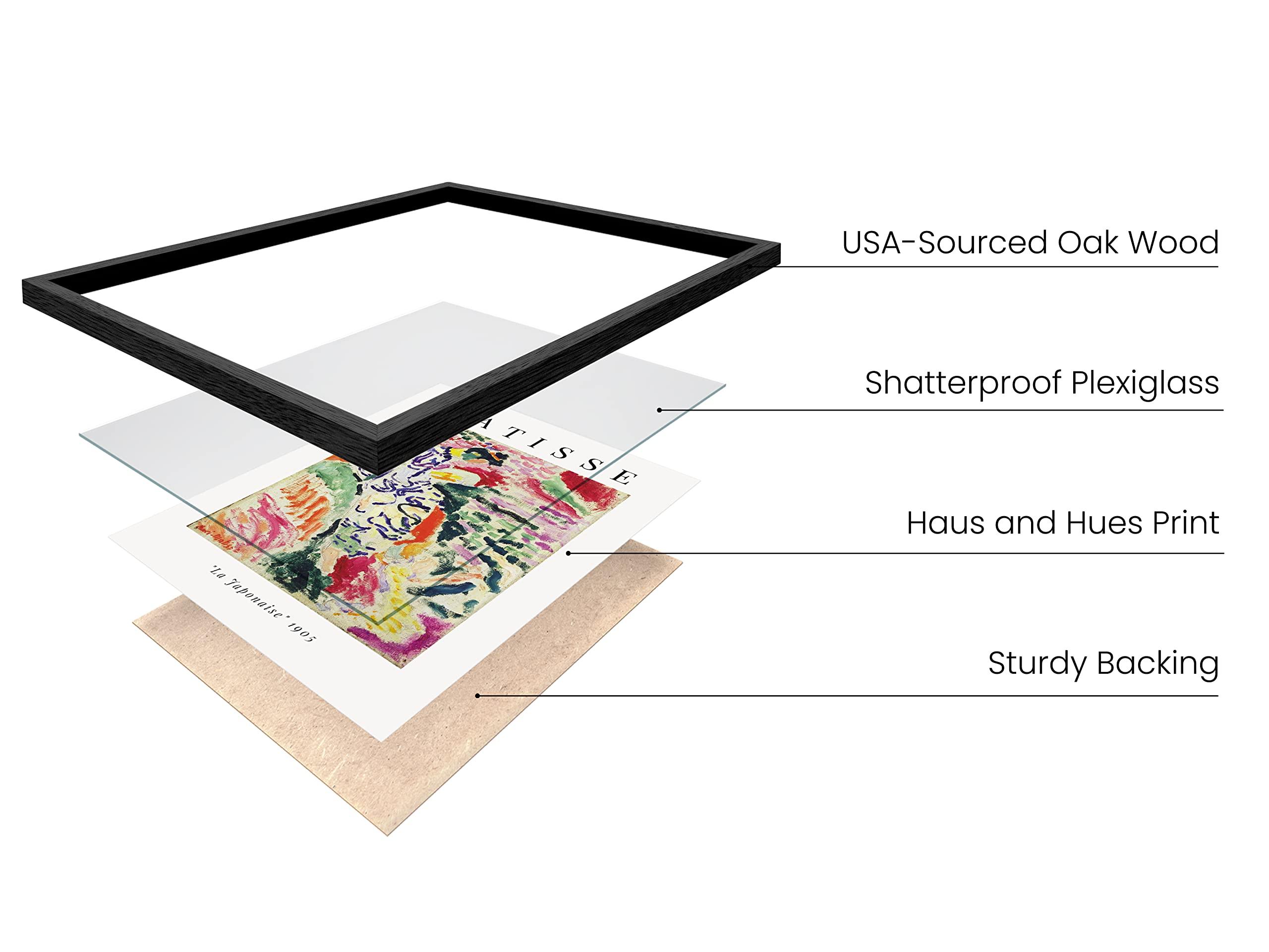 HAUS AND HUES HAUS AND HUES Matisse Wall Art - Set of 3 Artist Prints 3 Piece Wall Art, Henri Matisse Wall Art, Wall Art Set of 3 Mattise Art (Beige Frame, 16x20)