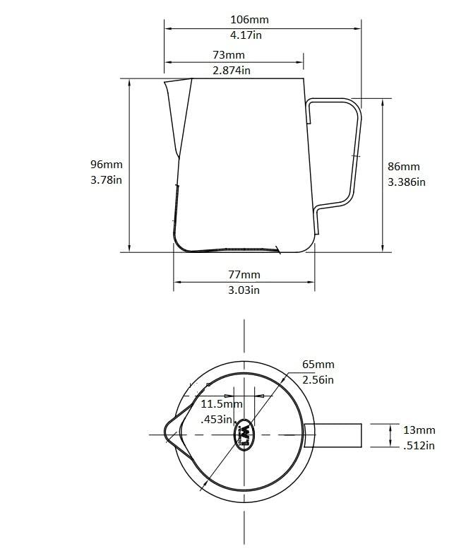 Rattleware Rattleware 12 oz Macchiato Milk Frothing Pitcher - Stainless Steel, Perfect for Latte Art Enthusiasts, Ideal for Home and Commercial Use