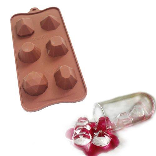X-Haibei X-Haibei 3D Gem Cool Ice Cube Chocolate Soap Plaster Crayon Mold Silicone Party Maker Dia. 1inch, 1oz per cell