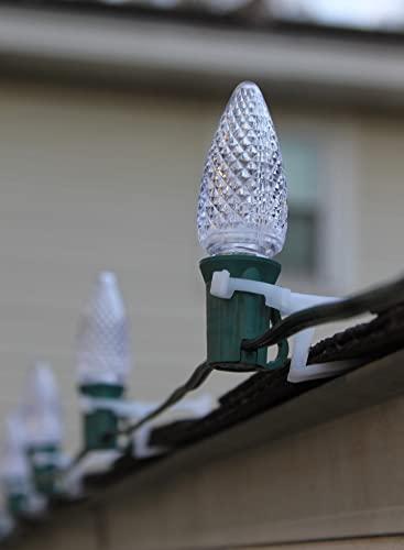 MIK Solutions MIK Solutions C9 LED Bulb (Pack of 25) Cool White Replacement Christmas Light Bulbs Faceted Retrofit Candle Shape Commercial Grade E17 Socket Roof Lights Bulbs