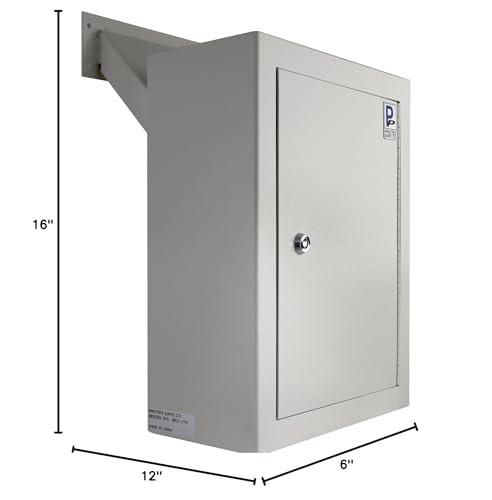 Protex Safe Co. Protex MDL-170 Wall/Door Through Drop Box,for Keys, car remotes, Cash, Checks and envelopes, Metal Baffle, Pre-drilled mounting Holes,Double Steel Door, with Adjustable Chute