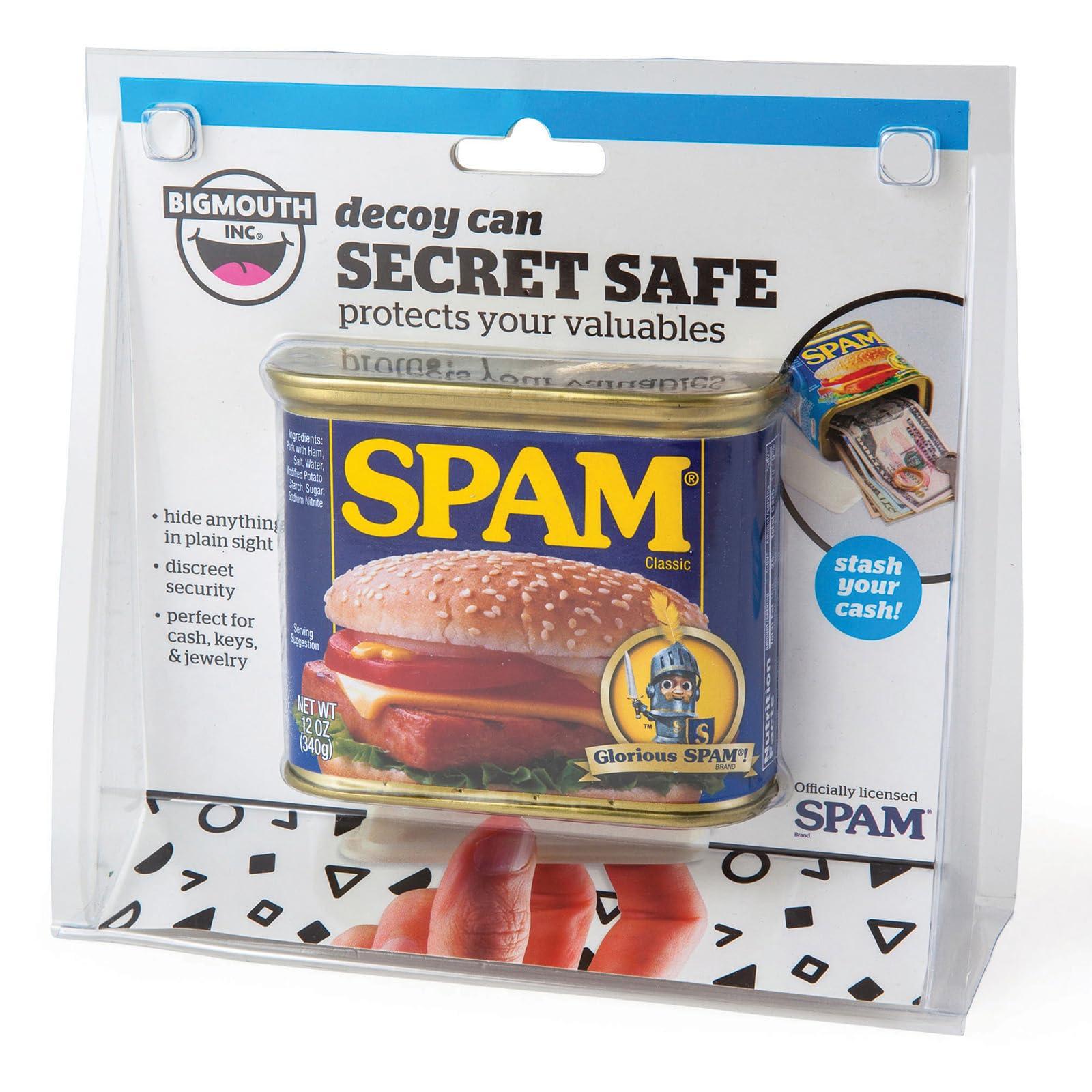 BigMouth Inc BigMouth Inc Fake SPAM Can Diversion Safe - Hidden Safe for Money Stash - Secret Compartment and Hidden Storage Fun Gag Gift Prank & Book Safe Alternative - 3\"x3\"x4.5\"