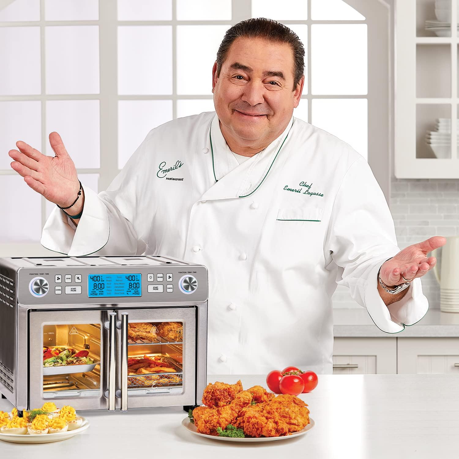 Emeril Lagasse Emeril Lagasse Dual Zone 360 Air Fryer Oven Combo with French Door, 25 QT Extra Large, Cook Two Foods in Different Ways, Up to 60% Faster from Frozen to Finish
