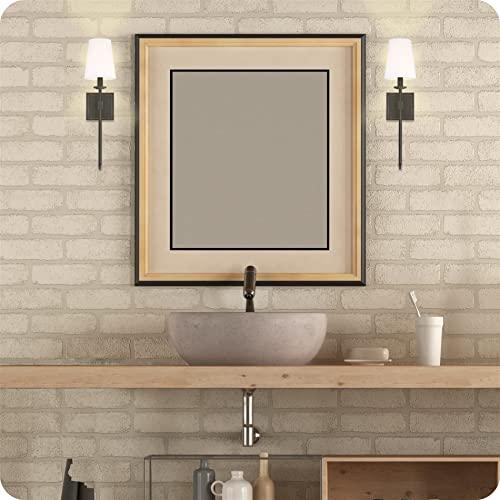 Kira Home Kira Home Torche 20" Wall Sconce/Wall Light + Linen Shade, Oil-Rubbed Bronze Finish