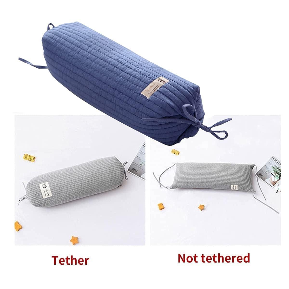 DSOPHORAT DSOPHORAT Buckwheat Pillow, Bed Pillow, Organic buckwheat Pillow Cylindrical Shape, Improve Sleep Quality, buckwheat Husk Pillow Relieve Fatigue Comfortable(Blue)