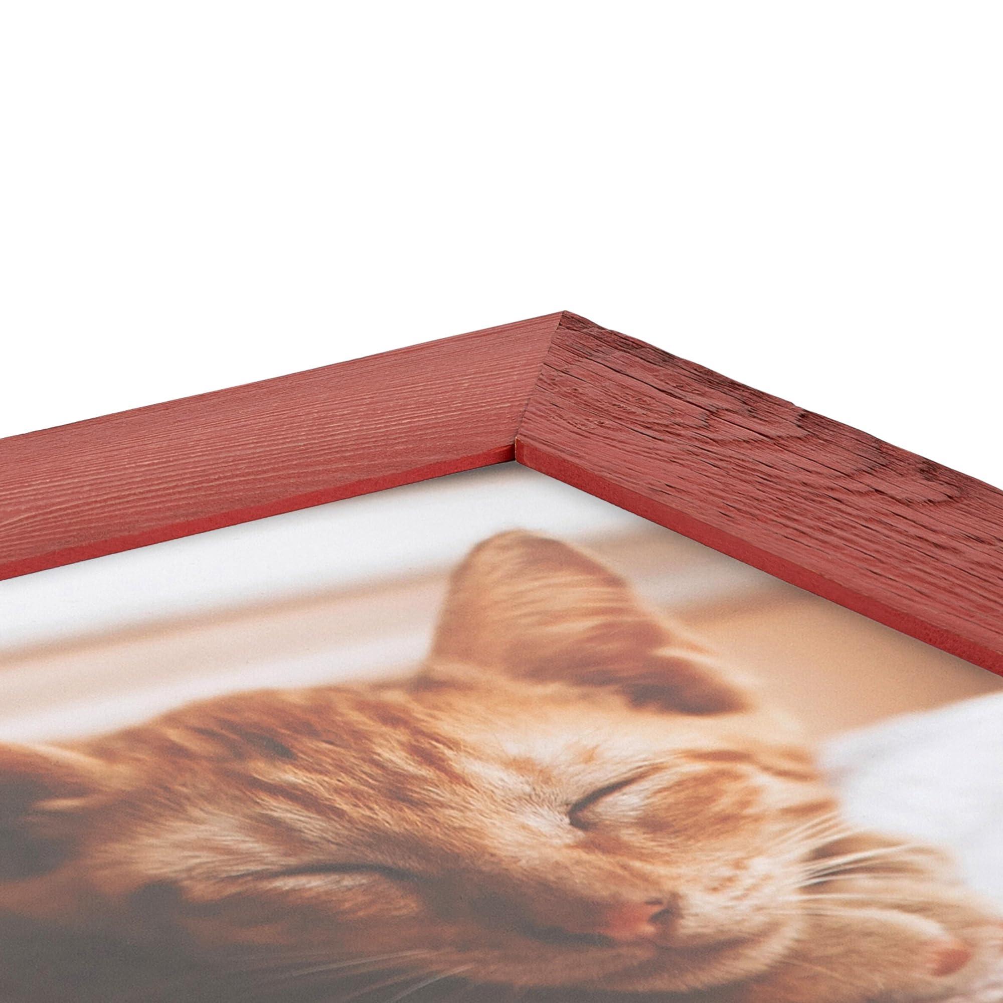 ArtToFrames ArtToFrames 20x45 Inch Red Picture Frame, This 2.50 Inch Custom Wood Poster Frame is Real Reclaimed Red Barnwood 2.5 Inch, Great for Your Art or Photos - Comes with Economy Acrylic