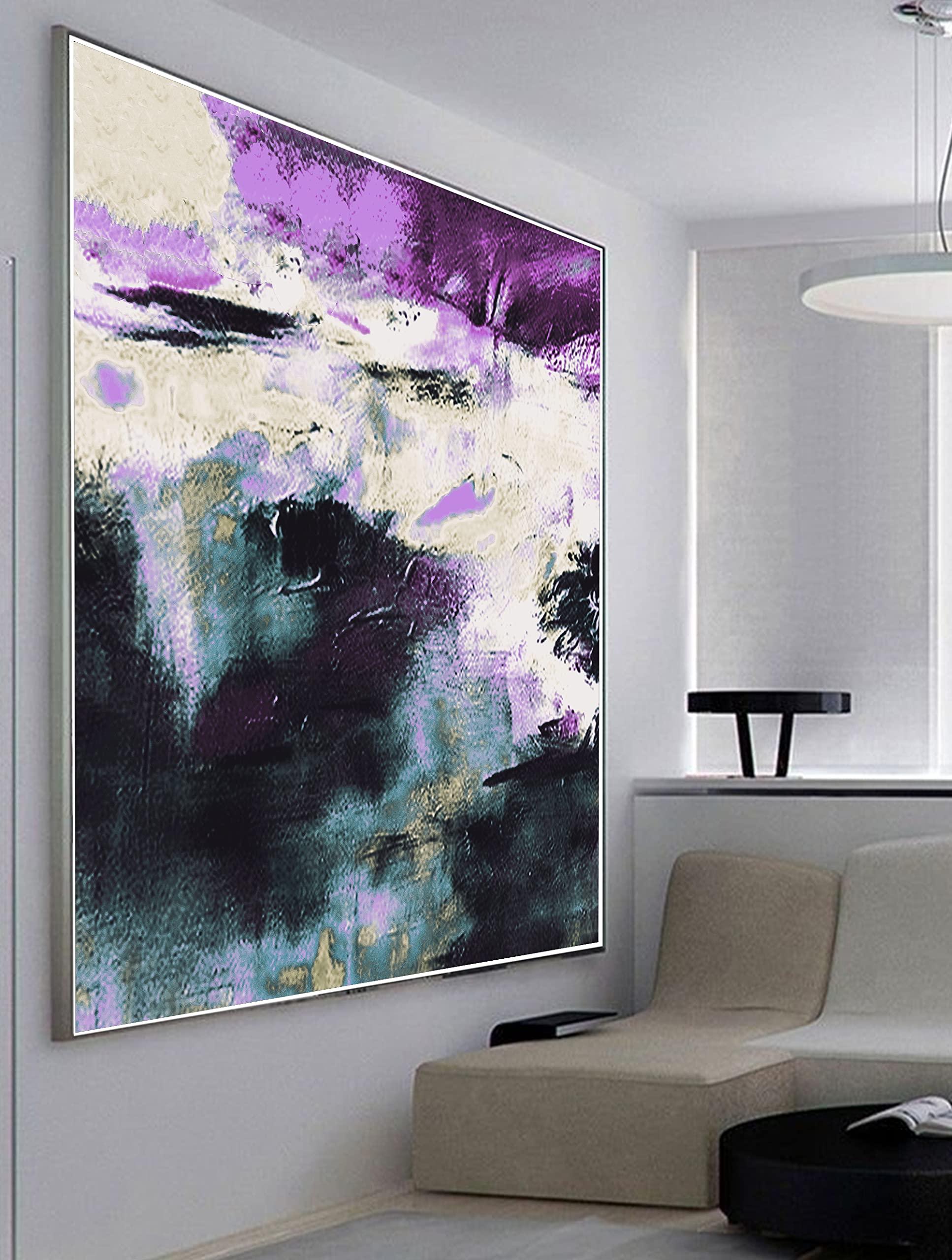 Generic Original Abstract Painting, Large Purple Abstract Painting, Heavy Oil Painting, Landscape Abstract Painting, Modern Art, Large Wall Art 32\" x 32\"