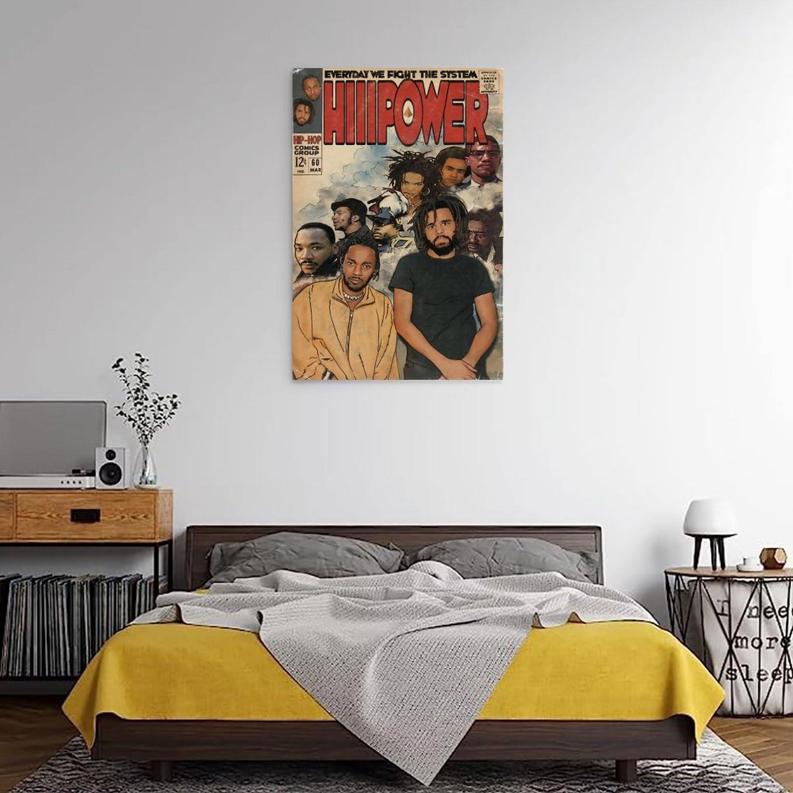 TAICI TAICI Kendrick Poster Lamar J Cole Poster Hiiipower Music Album Poster for Room Aesthetic Canvas Wall Art Bedroom Decor 16x24inch(40x60cm)